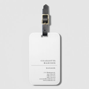 Moderne, eenvoudige, minimale, witte tapijtvlek bagagelabel