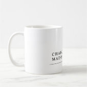 Moderne, eenvoudige, minimale, witte tapijtvlek koffiemok (Links)