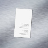 Moderne, eenvoudige, minimale, witte tapijtvlek magnetisch visitekaartje (Voorbeeld)