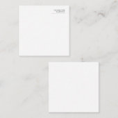 Moderne, eenvoudige, minimale, witte tapijtvlek notitiekaartje (Voorkant / Achterkant)