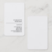 Moderne, eenvoudige, minimale, witte tapijtvlek visitekaartje (Voorkant / Achterkant)