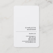 Moderne, eenvoudige, minimale, witte tapijtvlek visitekaartje (Voorkant)