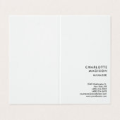 Moderne, eenvoudige, minimale, witte tapijtvlek visitekaartje (Buitenkant ongevouwen)