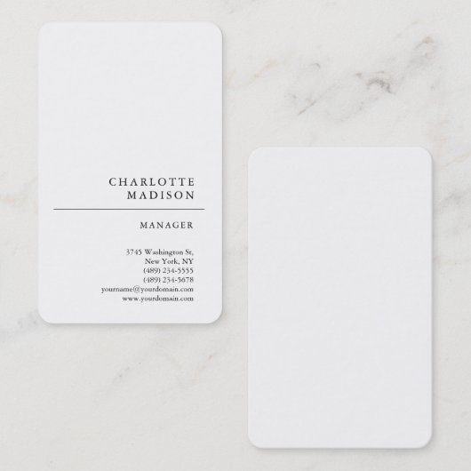 Moderne, eenvoudige, minimale, witte tapijtvlek visitekaartje