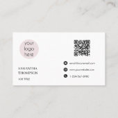 Moderne eenvoudige minimale zakelijke Logo QR-code Visitekaartje (Achterkant)