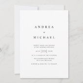 Moderne Eenvoudige minimale zwarte en witte bruilo Kaart (Voorkant)