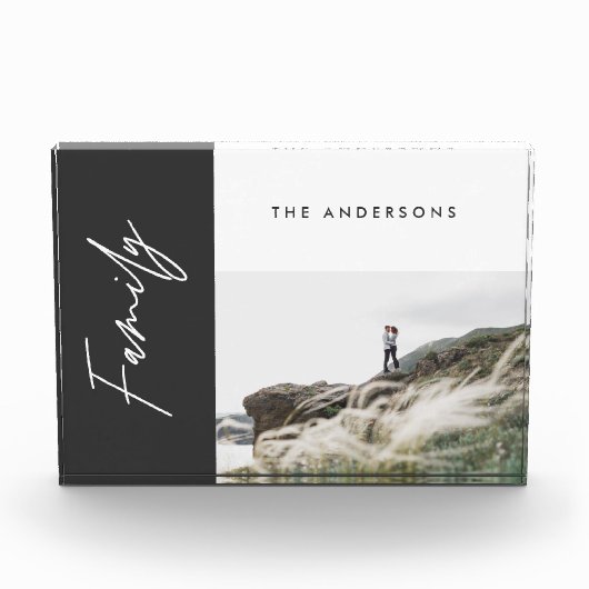 Moderne eenvoudige minimale zwarte foto familie ca (Voorkant)