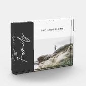 Moderne eenvoudige minimale zwarte foto familie ca (Links)