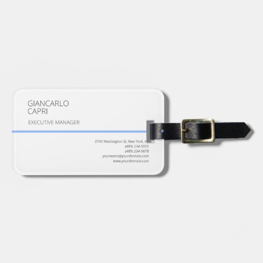 Moderne eenvoudige minimalistisch bagagelabel (Voorkant horizontaal)