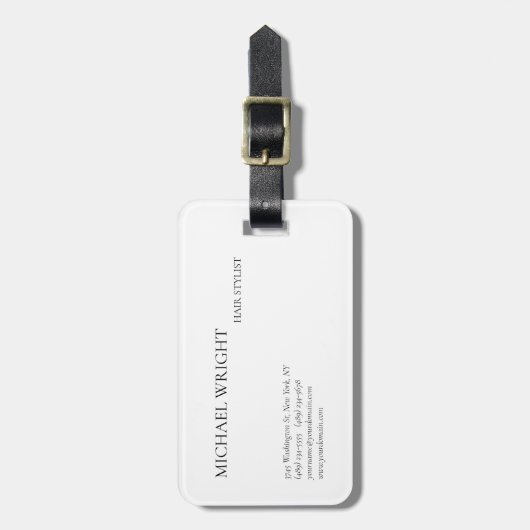 Moderne eenvoudige minimalistisch bagagelabel (Voorkant verticaal)