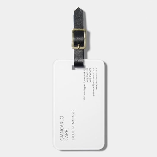 Moderne eenvoudige minimalistisch bagagelabel (Voorkant verticaal)