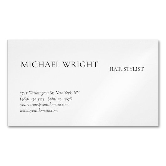 Moderne eenvoudige minimalistisch magnetisch visitekaartje (Voorkant)