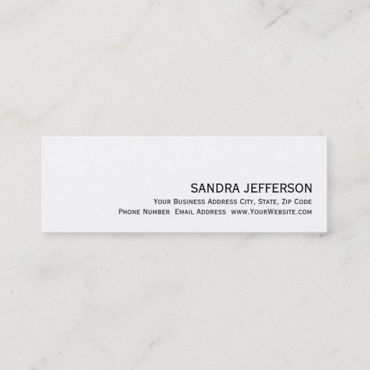 Moderne, eenvoudige, minimalistisch script voor Tr Mini Visitekaartje (Achterkant)