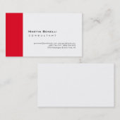 Moderne, eenvoudige minimalistisch wit rood visitekaartje (Voorkant / Achterkant)