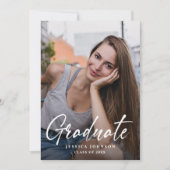 Moderne Eenvoudige minimalistische 2 FOTO-graduati Kaart (Voorkant)