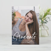 Moderne Eenvoudige minimalistische 2 FOTO-graduati Kaart (Staand voorkant)