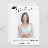 Moderne Eenvoudige minimalistische 2 FOTO-graduati Kaart (Voorkant)