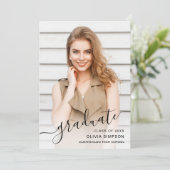 Moderne Eenvoudige minimalistische 2 FOTO-graduati Kaart (Staand voorkant)