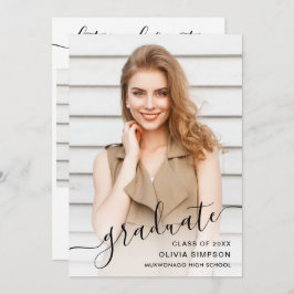 Moderne Eenvoudige minimalistische 2 FOTO-graduati Kaart