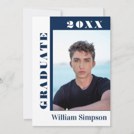 Moderne Eenvoudige minimalistische 2 FOTO-graduati Kaart