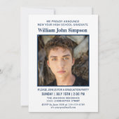 Moderne Eenvoudige minimalistische 2 FOTO-graduati Kaart (Achterkant)