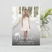 Moderne Eenvoudige minimalistische 2 FOTO-graduati Kaart (Staand voorkant)