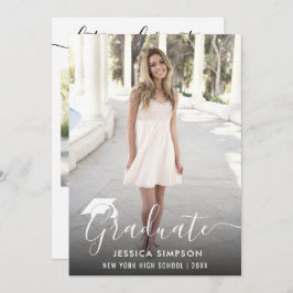 Moderne Eenvoudige minimalistische 2 FOTO-graduati Kaart