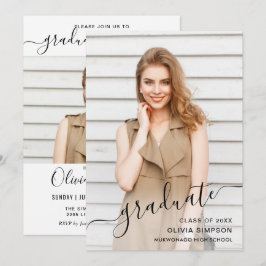 Moderne Eenvoudige minimalistische 2 FOTO-graduati Kaart