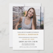 Moderne Eenvoudige minimalistische 2 FOTO-graduati Kaart (Achterkant)