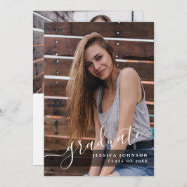 Moderne Eenvoudige minimalistische 2 FOTO-graduati Kaart