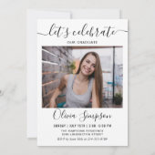 Moderne Eenvoudige minimalistische 2 FOTO-graduati Kaart (Achterkant)