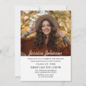 Moderne Eenvoudige minimalistische 2 FOTO-graduati Kaart (Achterkant)