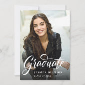 Moderne Eenvoudige minimalistische 2 FOTO-graduati Kaart (Voorkant)