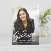 Moderne Eenvoudige minimalistische 2 FOTO-graduati Kaart (Staand voorkant)