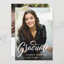 Moderne Eenvoudige minimalistische 2 FOTO-graduati Kaart