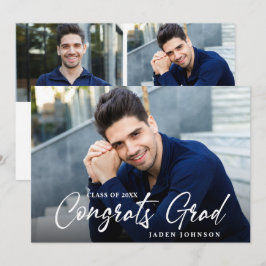 Moderne Eenvoudige minimalistische 3FOTO GraduPart Kaart