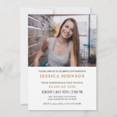 Moderne Eenvoudige minimalistische 3FOTO GraduPart Kaart (Achterkant)