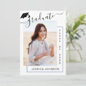 Moderne eenvoudige minimalistische 4 FOTO-graduati Kaart (Staand voorkant)
