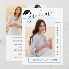 Moderne eenvoudige minimalistische 4 FOTO-graduati Kaart