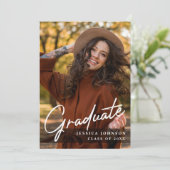 Moderne eenvoudige minimalistische 4 FOTO-graduati Kaart (Staand voorkant)