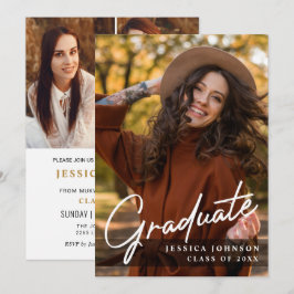 Moderne eenvoudige minimalistische 4 FOTO-graduati Kaart