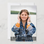 Moderne eenvoudige minimalistische 4 FOTO-graduati Kaart (Voorkant)