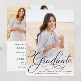 Moderne eenvoudige minimalistische 4 FOTO-graduati Kaart