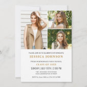 Moderne eenvoudige minimalistische 4 FOTO-graduati Kaart (Achterkant)