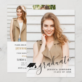 Moderne eenvoudige minimalistische 4 FOTO-graduati Kaart