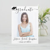 Moderne eenvoudige minimalistische 4 FOTO-graduati Kaart (Staand voorkant)