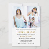 Moderne eenvoudige minimalistische 4 FOTO-graduati Kaart (Achterkant)