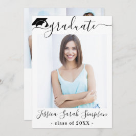 Moderne eenvoudige minimalistische 4 FOTO-graduati Kaart