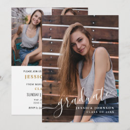 Moderne eenvoudige minimalistische 4 FOTO-graduati Kaart