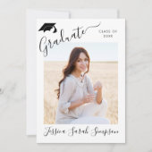 Moderne eenvoudige minimalistische 4 FOTO-graduati Kaart (Voorkant)